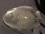 Arta / Colectie - Platou / Farfurie deosebita din sticla in forma de peste producator Arcoroc Franta , colectia Poisson anii 70 !