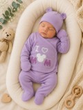 Cumpara ieftin Set Serde bebeluși nou-născut 0&ndash;3 luni, 5 piese cu imprimarea &bdquo;I Love Mom&rdquo;,