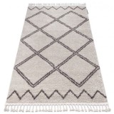 Covor Berber Asila B5970 cremă si maro Franjuri shaggy pletos, 200x290 cm, Dreptunghi, Polipropilena