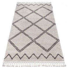Covor Berber Asila B5970 cremă si maro Franjuri shaggy pletos, 200x290 cm