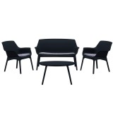 Set mobilier de grădină Tampa cu 4 locuri, grafit