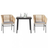 vidaXL Set mobilier de grădină cu perne 3 piese maro sticlă polirattan 3334520