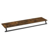 SONGMICS Cuier cu montaj pe perete cu bara pentru umerase si raft, capacitate 60 kg, stil industrial, 109x28x13 cm, maro rustic Household NewTrend