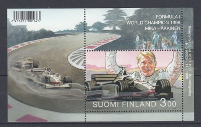 Finlanda 2001 - AUTOMOBILISM - MIKA HAKKINEN CAMPION MONDIAL - Bloc MNH foto