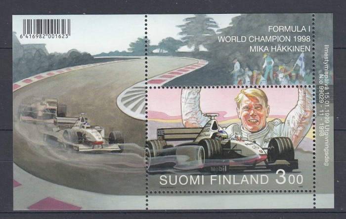 Finlanda 2001 - AUTOMOBILISM - MIKA HAKKINEN CAMPION MONDIAL - Bloc MNH