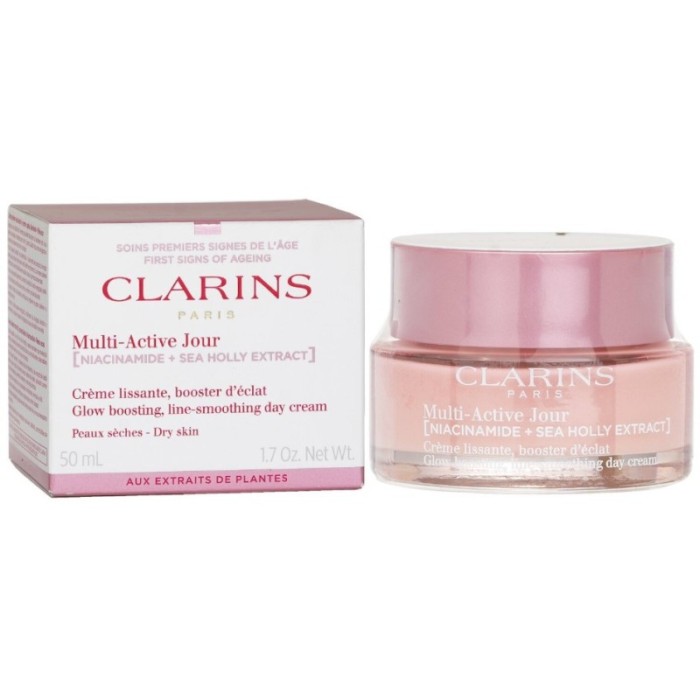 Cremă de zi Clarins Multi Active Dry Skin Formula NOUĂ Cremă de față pentru strălucire și netezirea ridurilor pentru piele uscată 50 ml