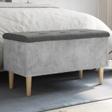 Bancă de depozitare, gri beton, 82x42x46 cm, lemn prelucrat