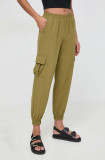 Cumpara ieftin Silvian Heach pantaloni femei, culoarea verde, fason cargo, high waist