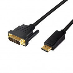 CABLU video LOGILINK adaptor DisplayPort (T) la DVI-D DL (T) 1m conectori auriti rezolutie maxima Full HD (1920 x 1080) la 60Hz negru &amp;amp;quot;CV0130&amp;amp;quo foto