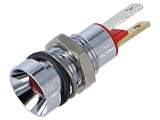 Lampă LED concav roşie 2VDC &Oslash;8mm metal