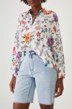 Medicine pantaloni scurti din bumbac femei, neted, medium waist