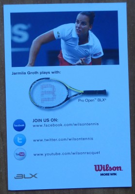 Autograf al jucatoarei de tenis din Australia, Jarmila Groth, pe fotografie, cu plic foto