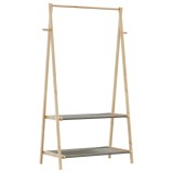 Cumpara ieftin Cuier pentru haine cu rafturi, 96x45,5x150,5 cm, bambus