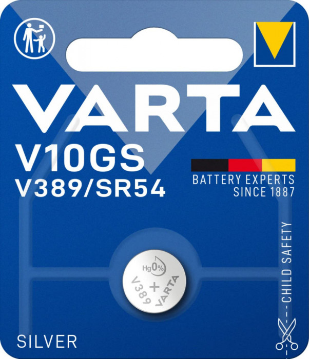 Baterie buton alcalina V10GS Varta, SR54