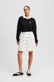 Karl Lagerfeld fustă din bumbac culoarea alb, mini, evazati, A2W12029