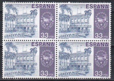 Spania 1982 - Expozitia filatelica hispano-americană ESPAMER 82, Bloc de 4, MNH foto