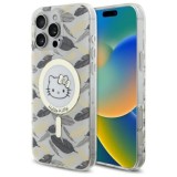 Husa pentru iPhone 16 Pro Max - Hello Kitty Hardcase IML Golden Leaves MagSafe (HKHMP16XHGLEH) - White