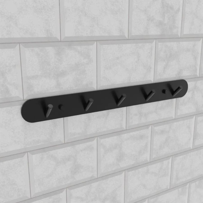 Suport Prosop si Accesorii Baie 37cm Aluminiu Negru ModernLight Concept