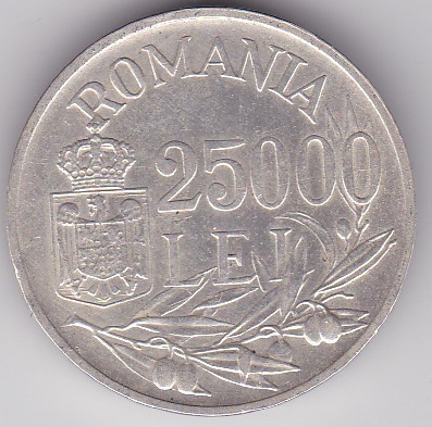 Romania 25000 lei 1946 FUM foto