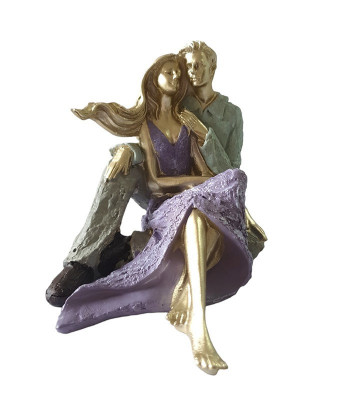 Statueta decorativa, Cuplu de Indragostiti, Multicolor, 18 cm, GXL013 foto