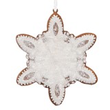 Cumpara ieftin Set 2 ornamente polirasina Fulg Zapada Craciun 9x1x10 cm