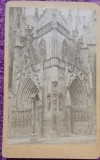 Fotografie tip CDV, Portal catedrala gotica, inceput de secol XX