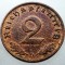 2.669 GERMANIA WWII 2 REICHSPFENNIG 1940 D XF