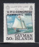 Insulele Cayman 1984 - Congres UPU, supratipar pe vapor, neuzat