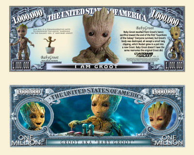 !!! SUA = FANTASY NOTE (TJ6) = PERSONAJUL ,, BABY GROOT &amp;#039;&amp;#039; = 2021 - UNC foto