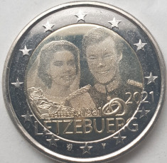 2 euro comemorativ 2021 Luxemburg, Henri I 40th Anniversary of Marriage, unc, foto