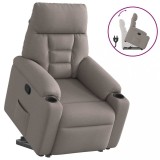 vidaXL Fotoliu rabatabil cu ridicare pe verticală, gri taupe, textil