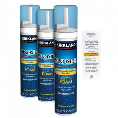 Spuma 3 Luni, Kirkland, Minoxidil, 5%, Tratament Impotriva Caderii Parului, 3x 60ml foto