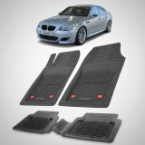 Covorase Auto TEAMCAR&reg; Tip Tăvită pentru BMW Seria 5 E60 2003-2010, Compatibile Universal, Negru, Set Complet Față-Spate