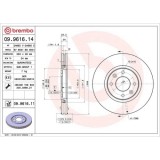 Set disc frana Peugeot 406 (8b) 08.95-01.05, 406 Break (8e/F) 10.96-10.04, 406 Coupe (8c) 03.97-02.05, Fata, 283X26mm, ventilat, BREMBO