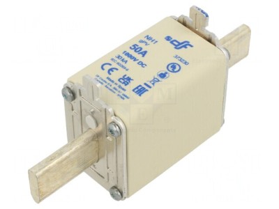 Siguranță gPV 50A 1kVDC NH1 Ceramică Argintie foto