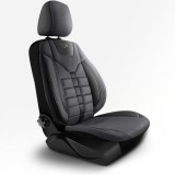 Set huse scaune auto Panda Toronto tip Alcantara, negru gri, 11 piese