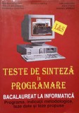TESTE DE SINTEZA IN PROGRAMARE. BACALAUREAT LA INFORMATICA-D. OPRESCU, C. BALANESCU, R. PINTEA, D. GRIGORIU-367599