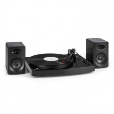 Auna TT-PLAY, gramofon, 2 difuzoare stereo (3 &amp;amp;quot;/ 10W) BT 33 1/3 A 45 rot. / min., negru foto