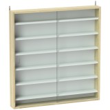 HOMCOM Vitrină de Perete Alb/Gri cu 5 Rafturi Ajustabile, Lemn/PAL/Sticlă, 80x9.5x83 Cm
