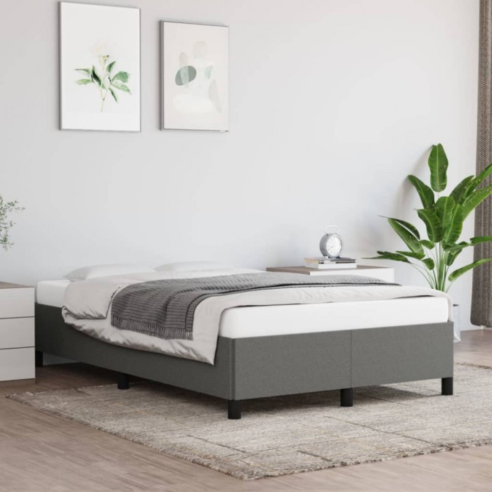 vidaXL Cadru de pat fără saltea, gri &icirc;nchis, 120x200 cm, textil 347051