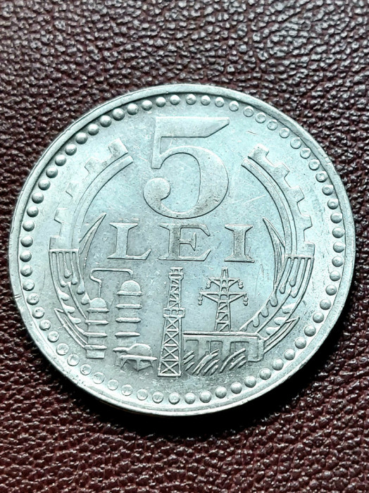 Moneda Romania 5 lei 1978 aUnc -Luciu de batere