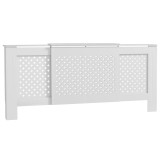 HOMCOM Mască Calorifer Albă MDF, Lungime Reglabilă 136-200 cm, Grilaj &Icirc;ncrucișat, Dimensiuni 21.5x91.7 cm