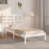 VidaXL Cadru de pat Small Single 2FT6, alb, 75x190 cm, lemn masiv