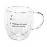 Cumpara ieftin Cana sticla dubla transparenta neagra &Oslash; 9,5 cm x 9 H, 200 ml