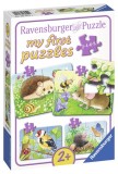 PRIMUL MEU PUZZLE ANIMALE DIN PADURE, 2/4/6/8 PIESE, Ravensburger