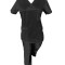 Costum Medical Pe Stil, Negru cu Elastan, Model Classic - S, XS