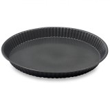 Formă Tartă Rotundă Neaderentă, Metalică, Diametru 30 cm, &Icirc;nălțime 3 cm, Negru, Oem