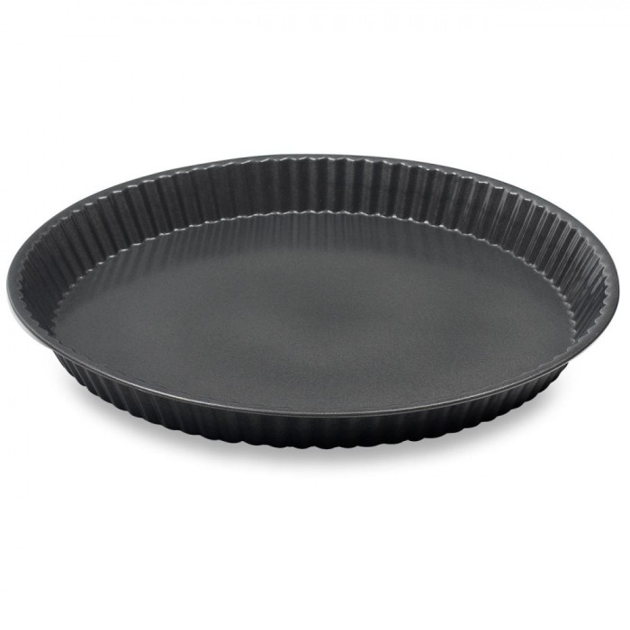 Formă Tartă Rotundă Neaderentă, Metalică, Diametru 30 cm, &Icirc;nălțime 3 cm, Negru