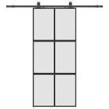 Cumpara ieftin Usa glisanta cu set feronerie neagra 90x205cm sticla securizata