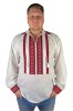 Bluza tip ie barbati RB24 alb pur/rosu bordo , marimea 2XL, Bumbac, La baza gatului